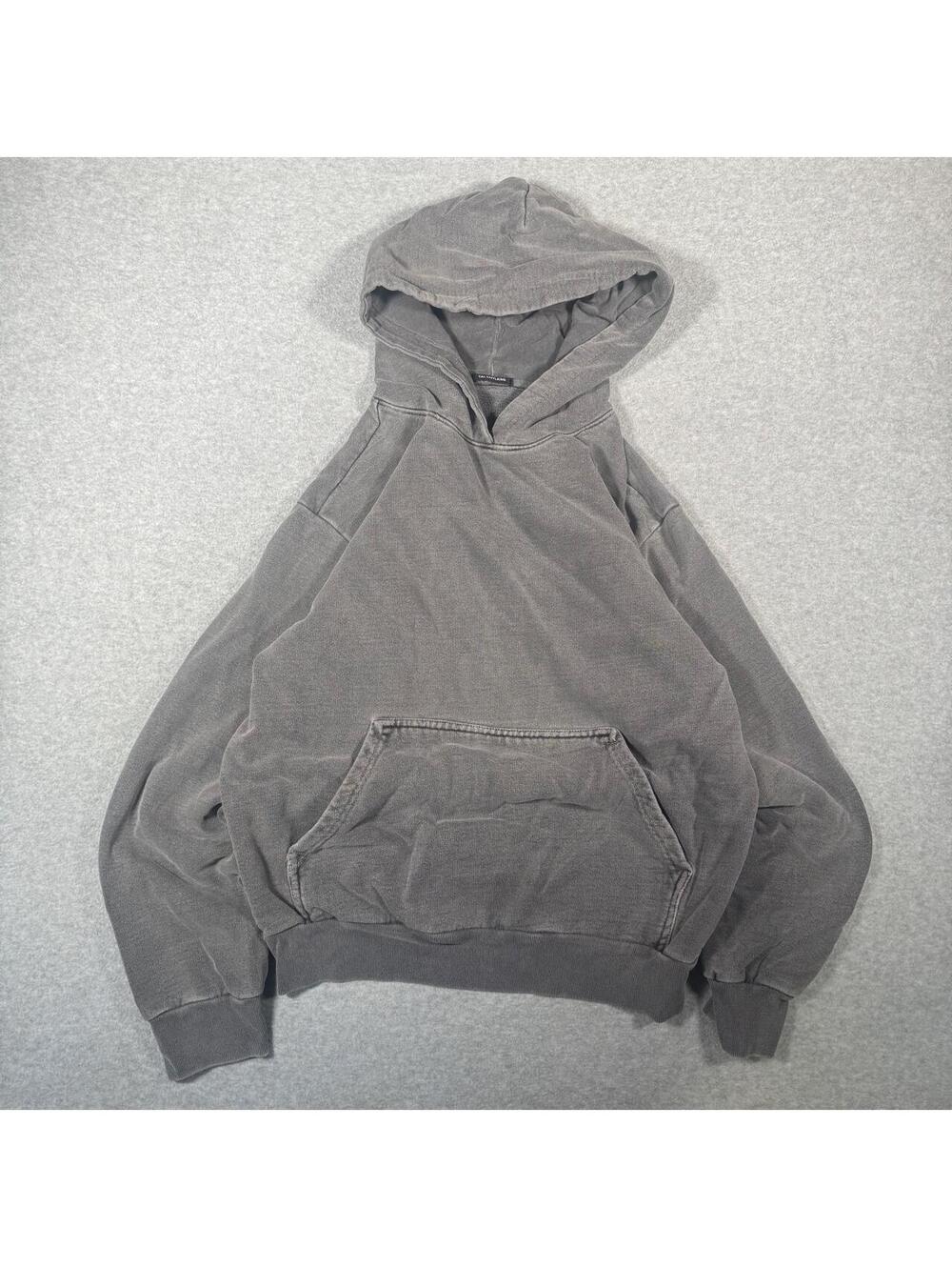 Y2K Dark grey stone washed blank hoodie